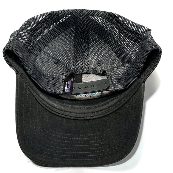 Patagonia P-6 Logo Trucker Hat Gray Adjustable Snapback Mesh Cap 38017 - Picture 6 of 8